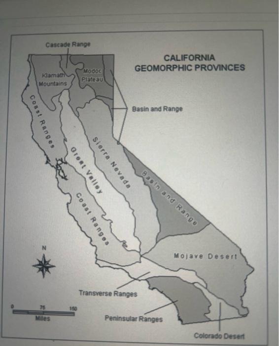 Solved The Map Above Shows The 11 Geomorphic Provinces Of Chegg Com   Image