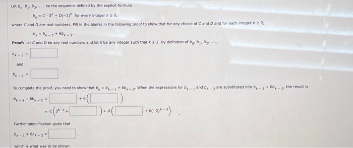 Solved Let B0,b1,b2… Be The Sequence Defined By The Explicit | Chegg.com