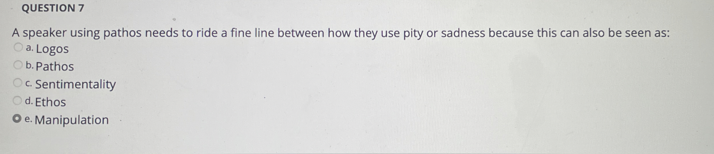 Solved QUESTION 7A speaker using pathos needs to ride a fine | Chegg.com