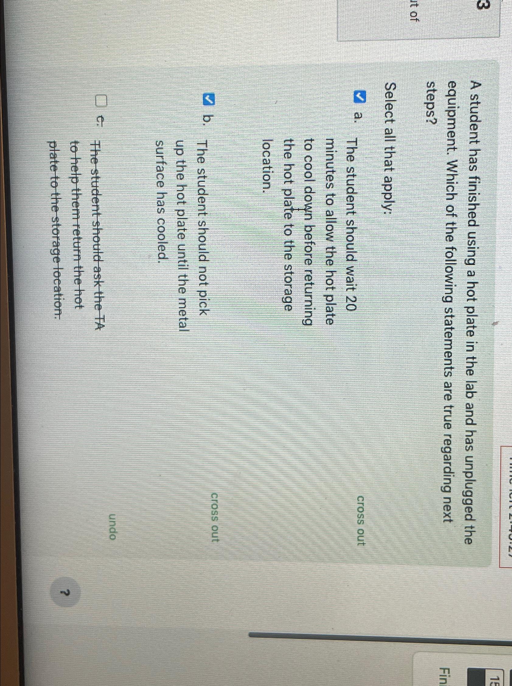 Solved 3A student has finished using a hot plate in the lab | Chegg.com