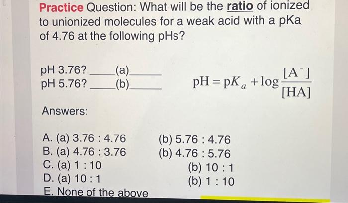 Solved Practice Question: What will be the ratio of ionized | Chegg.com
