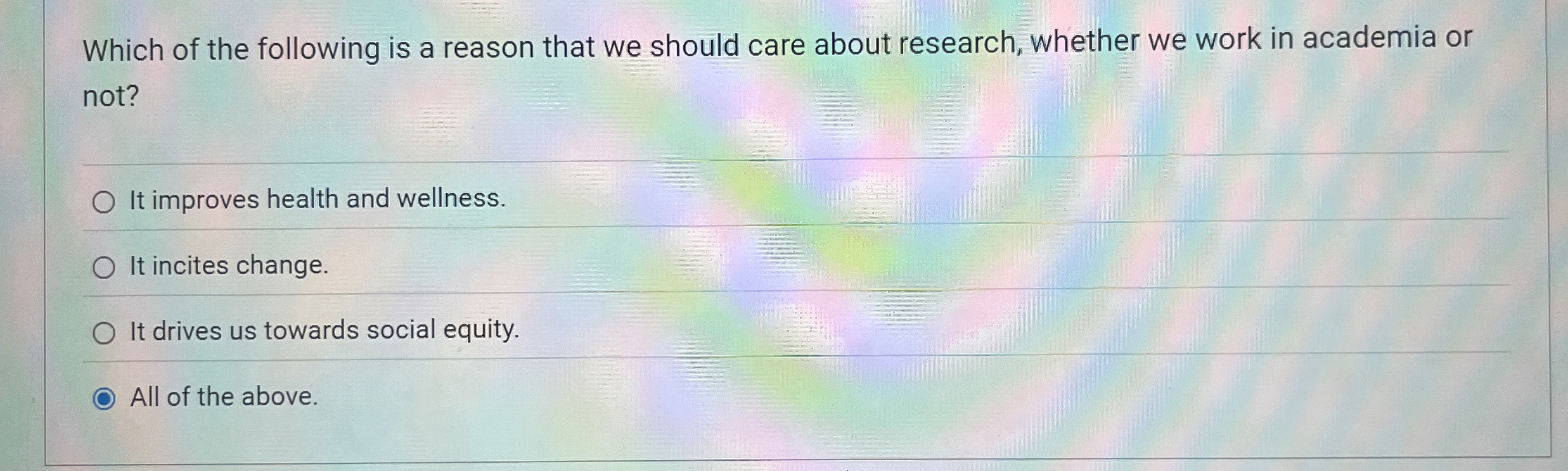 Solved Which of the following is a reason that we should | Chegg.com