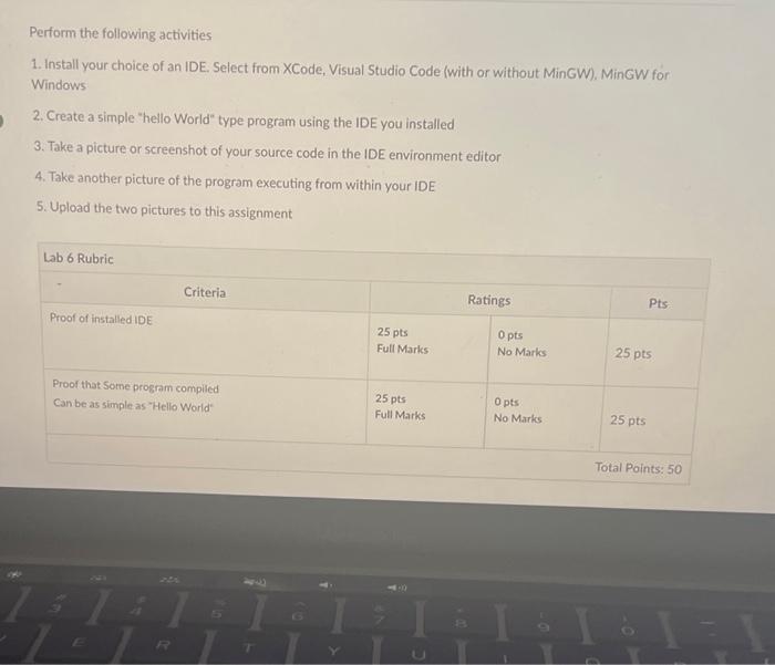 Solved Perform the following activities 1. Install your | Chegg.com