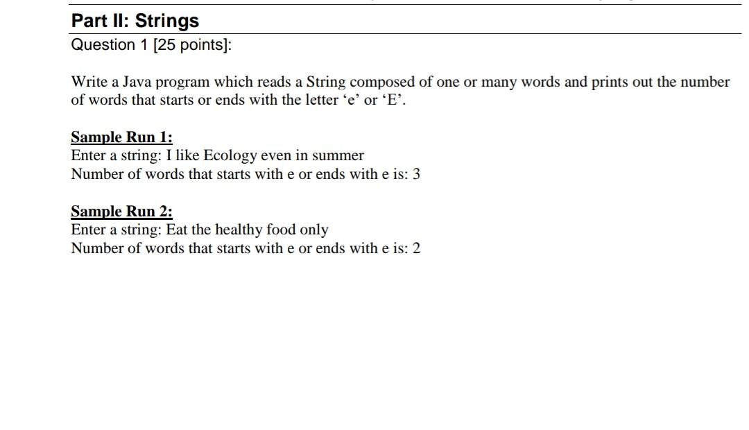 Solved Question 2 [30 points]: Write a test program to | Chegg.com