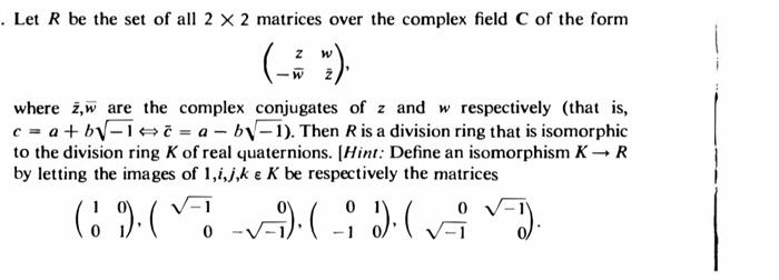 Solved Let R be the set of all 2×2 matrices over the complex | Chegg.com