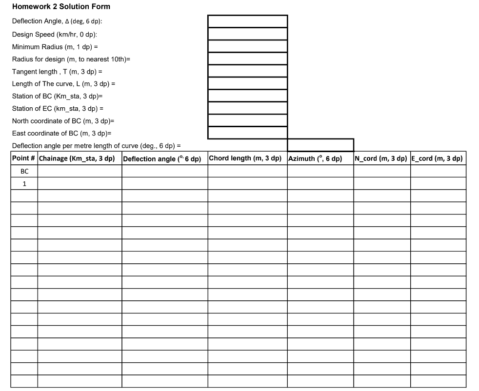 Design A Simple Horizontal Curve With Layout Chegg