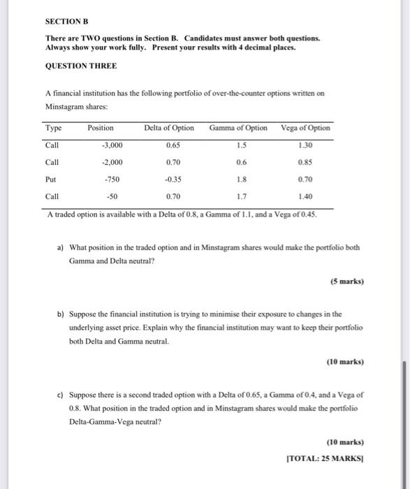 SECTION B There Are TWO Questions In Section B. | Chegg.com