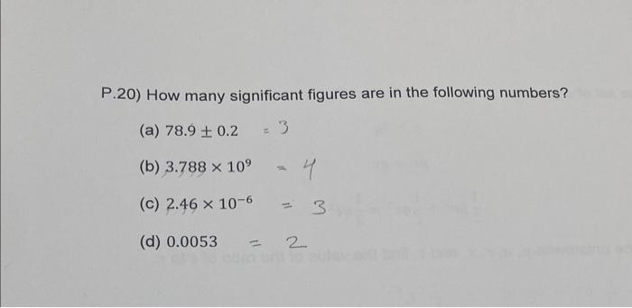 Solved P20 How Many Significant Figures Are In The 5281