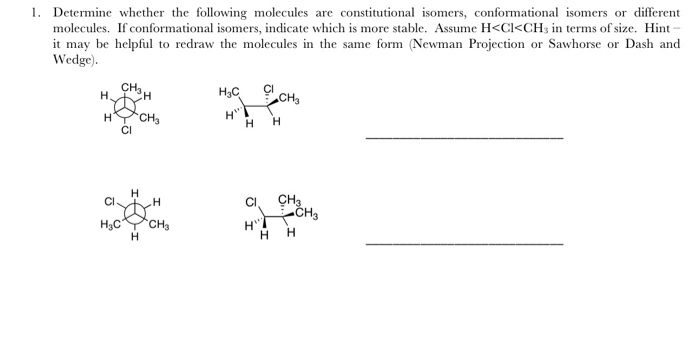 Solved 1. Determine whether the following molecules are | Chegg.com