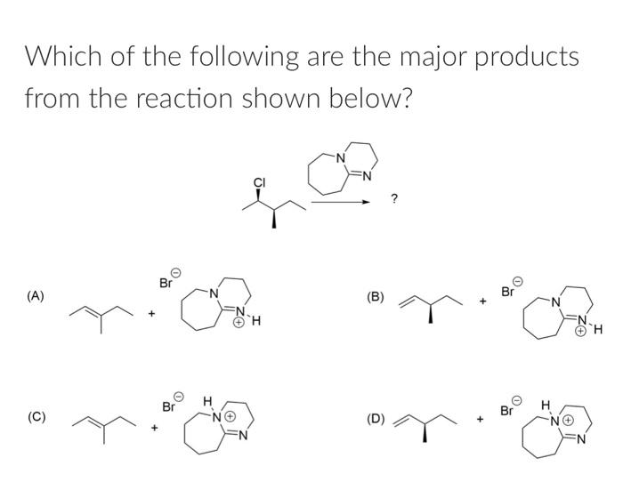 Solved Which of the following are the major products from | Chegg.com
