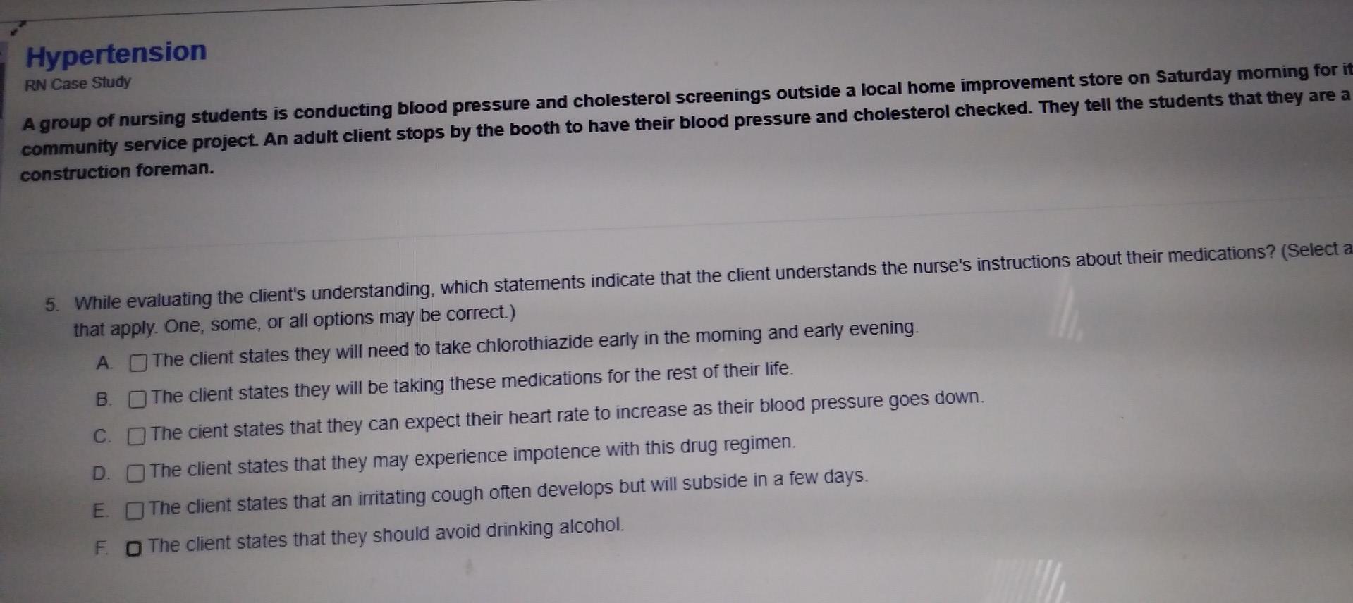 hypertension case study questions