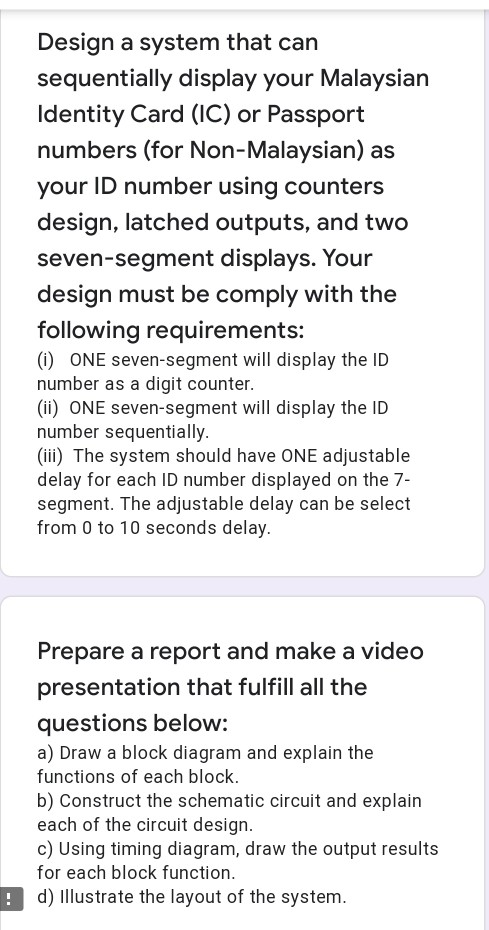 Solved Design A System That Can Sequentially Display Your Chegg Com