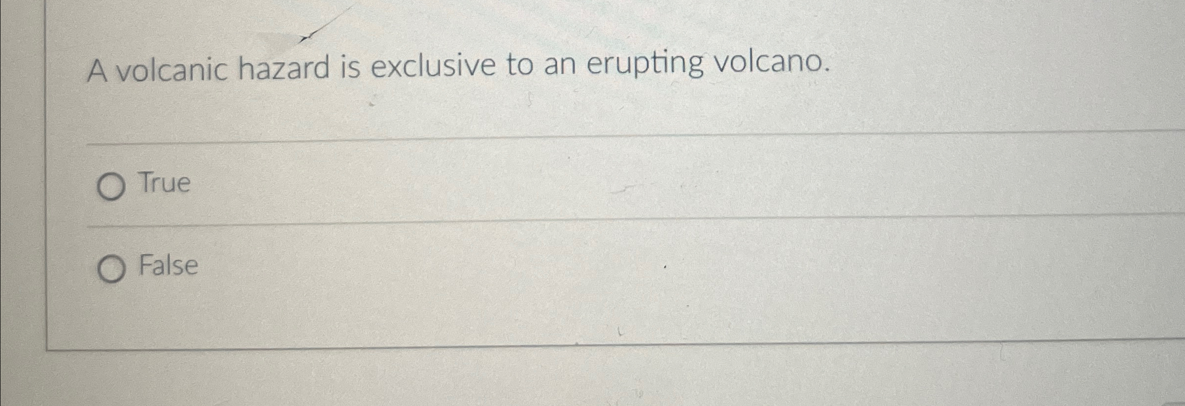 Solved A volcanic hazard is exclusive to an erupting | Chegg.com