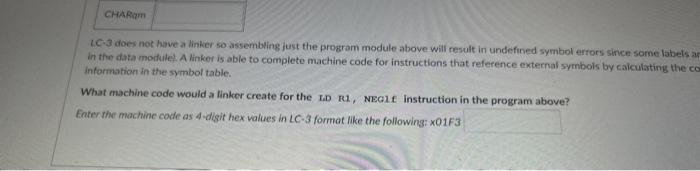 Solved Consider The Following LC-3 Program That Prompts For | Chegg.com