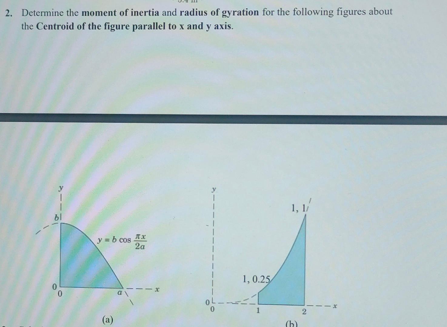 Solved 2. Determine the moment of inertia and radius of | Chegg.com