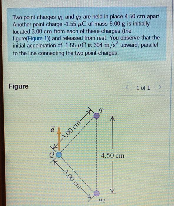 Solved Two point charges 91 and q2 are held in place 4.50 cm | Chegg.com