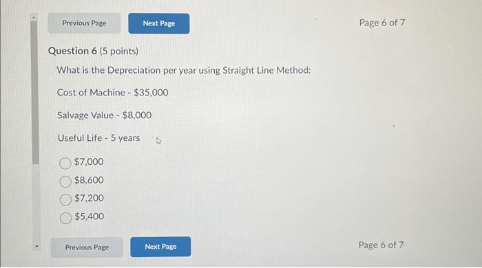 Solved What is the Depreciation per year using Straight Line | Chegg.com