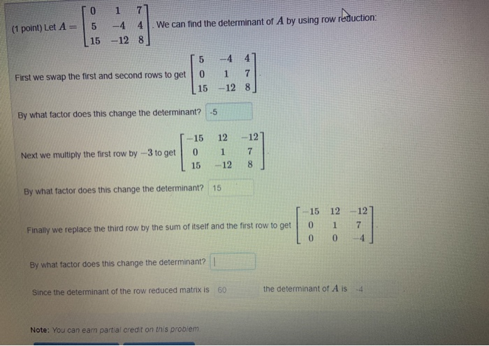 Solved 0 1 7 5 4 15 128 1 point Let A We can find the Chegg