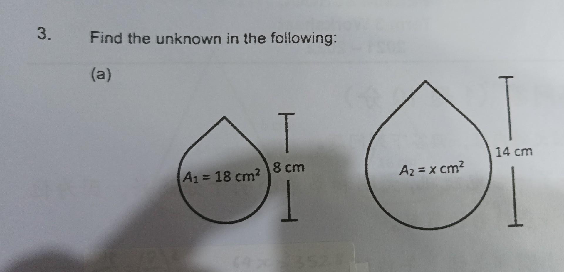 find the unknown in the following figure class 8