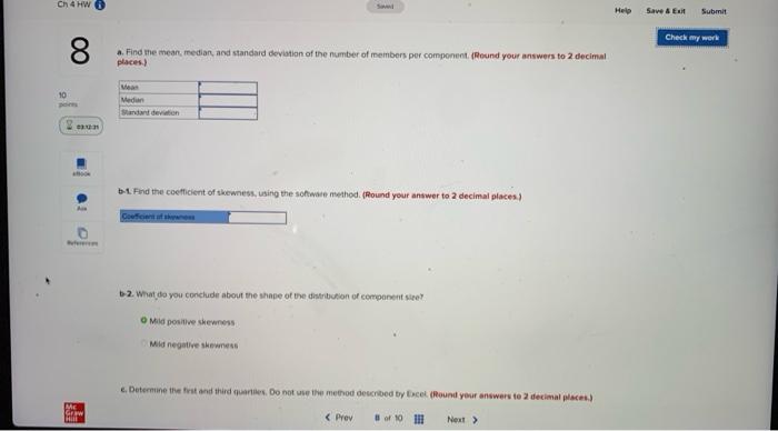 Solved Ch 4 HW Help Save & Exit Submit Check my work 8 10 | Chegg.com