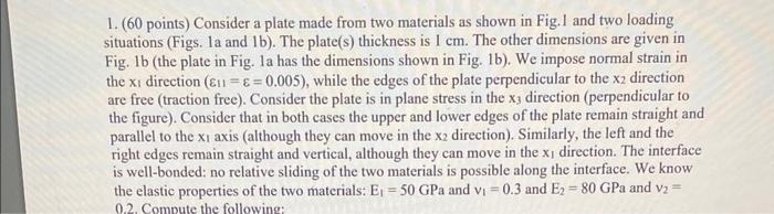 Solved 1. ( 60 points) Consider a plate made from two | Chegg.com