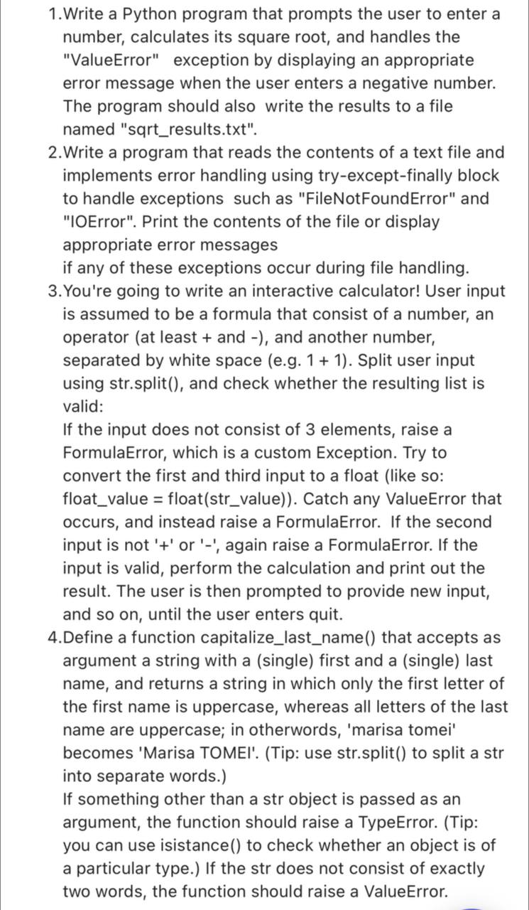 Solved 1. ﻿Write a Python program that prompts the user to | Chegg.com