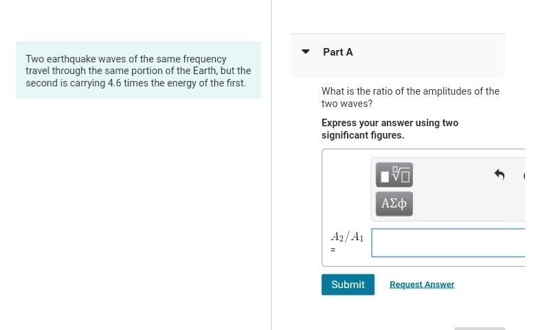 Solved Part A Two earthquake waves of the same frequency | Chegg.com