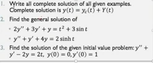 Solved 1. Write all complete solution of all given examples. | Chegg.com