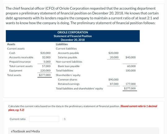 Solved The Chief Financial Officer (CFO) Of Oriole | Chegg.com