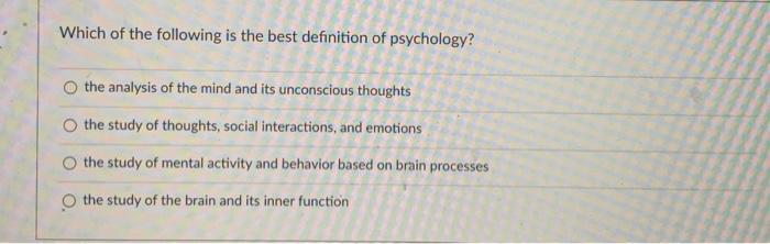 Solved Which Of The Following Is The Best Definition Of | Chegg.com