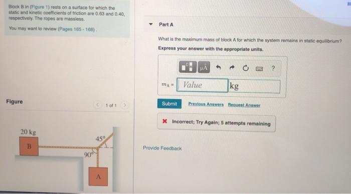 Solved Block B in (Figure 1) rests on a surface for which | Chegg.com