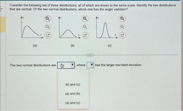 Solved Consider the following set of three distributions, | Chegg.com