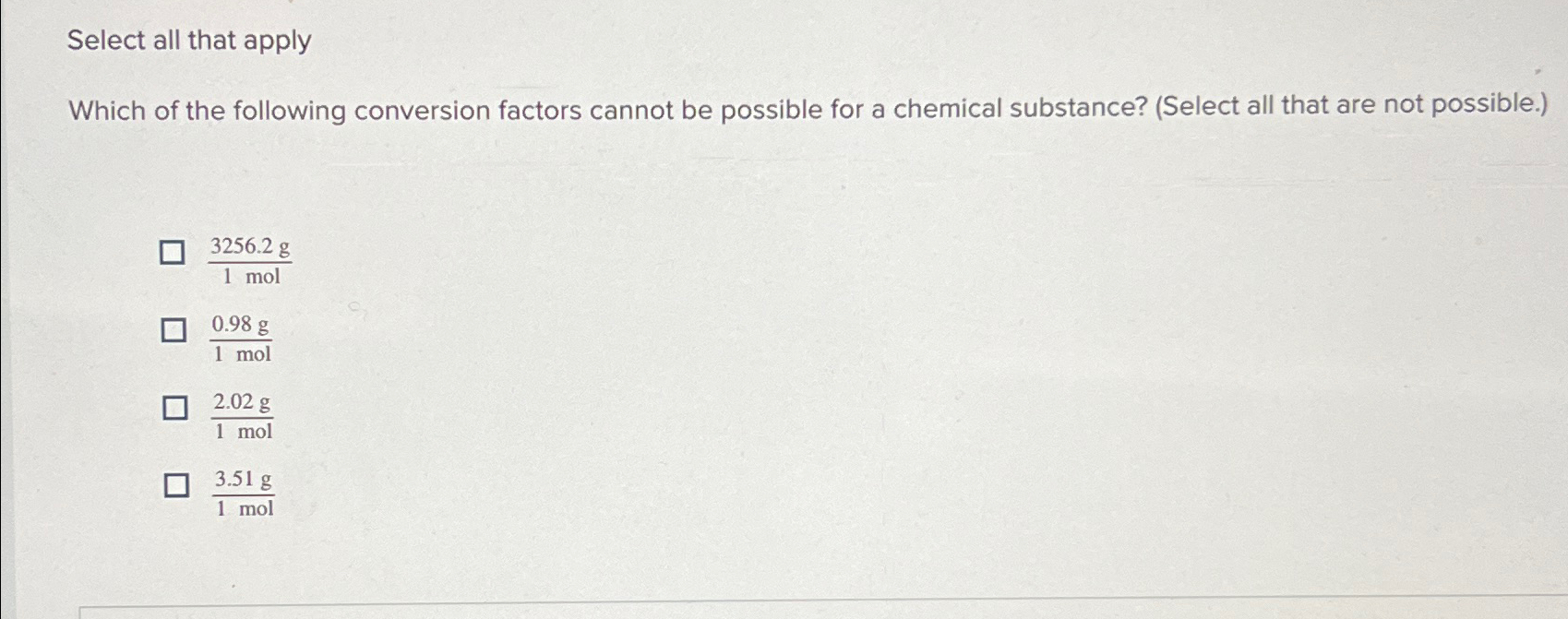 Solved Select all that applyWhich of the following | Chegg.com