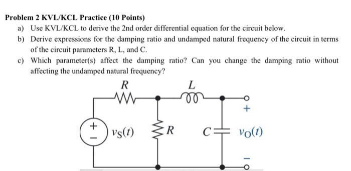 Solved Problem 2 KVL/KCL Practice (10 Points) a) Use KVL/KCL | Chegg.com