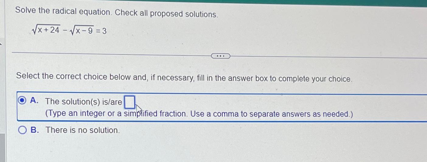 Solved Solve the radical equation. Check all proposed | Chegg.com