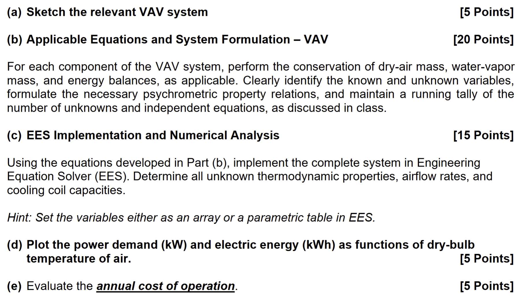 Solved Problem 2:[50 Points]A single-zone VAV system has | Chegg.com