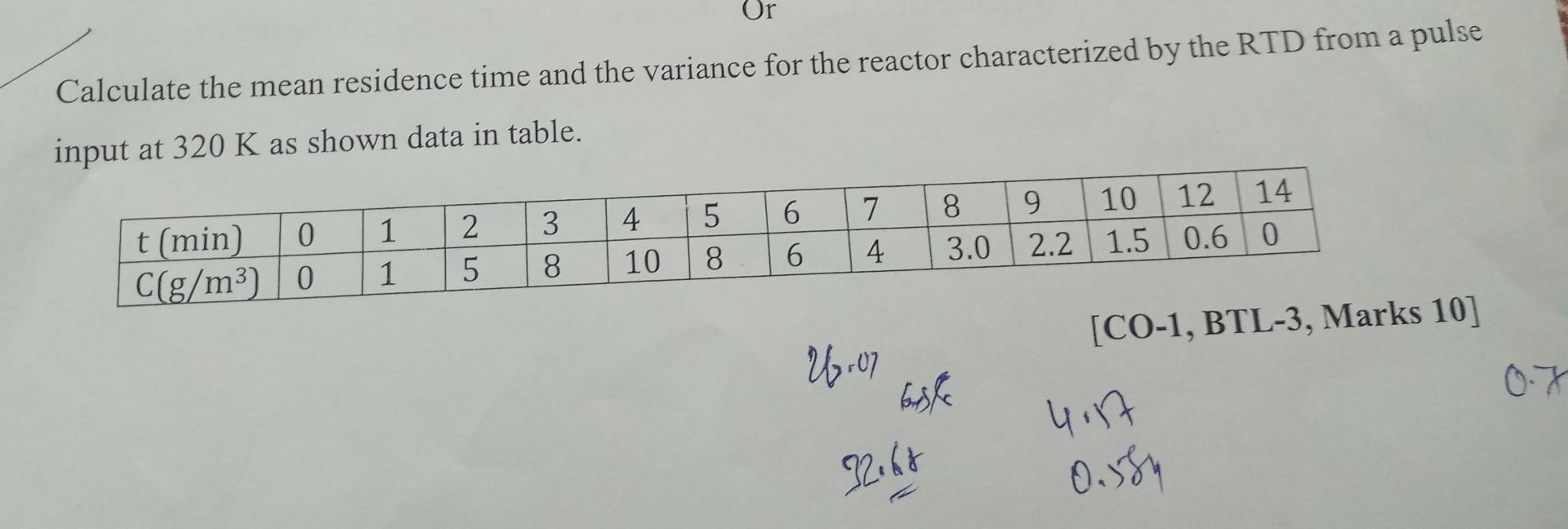 solved-calculate-the-mean-residence-time-and-the-var