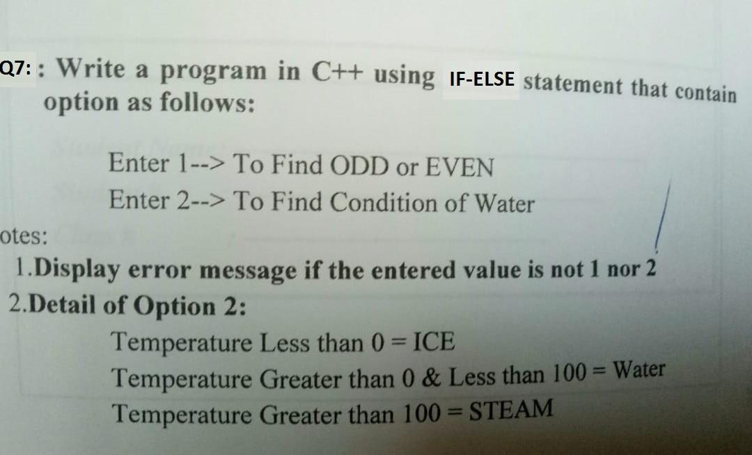 Solved 27: : Write a program in C++ using IF-ELSE statement | Chegg.com