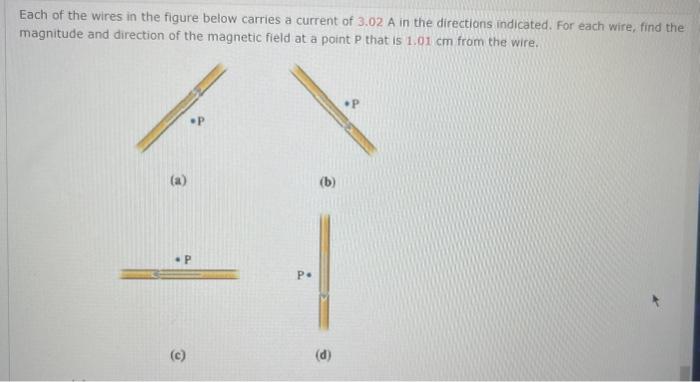Solved Each of the wires in the figure below carries a | Chegg.com
