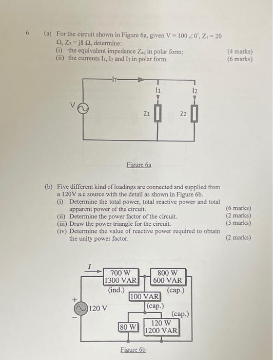 Solved 6 (a) For the circuit shown in Figure 6a, given | Chegg.com