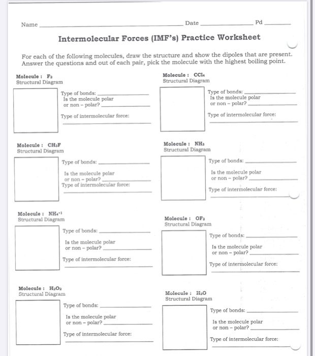 Solved _ Date Hd Molecular Forces IntER vs. IntRAWhat's | Chegg.com