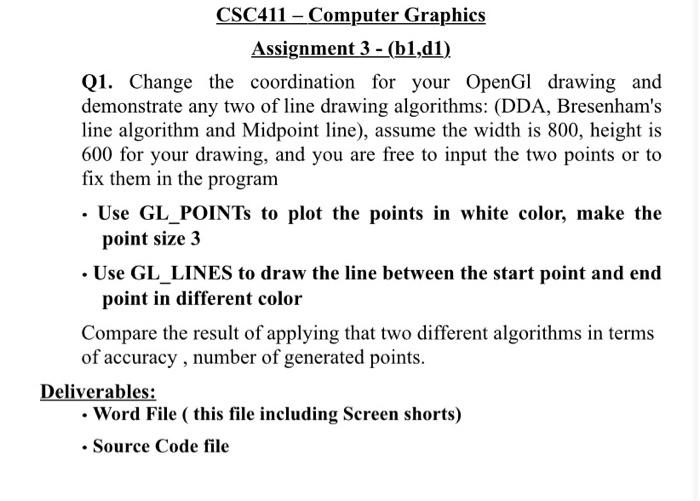 computer graphics assignment