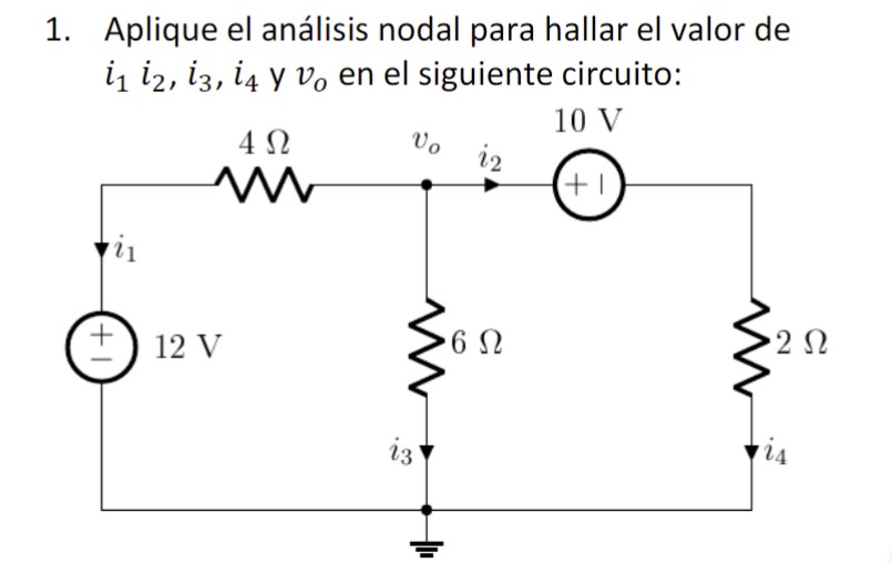 Solved Aplique el análisis nodal para hallar el valor | Chegg.com