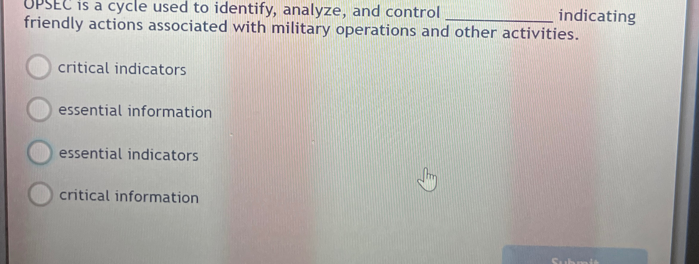 Solved OPSEC is a cycle used to identify, analyze, and | Chegg.com