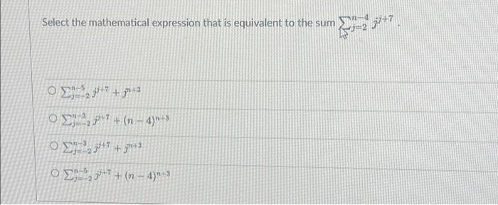 Solved Select The Mathematical Expression That Is Equivalent | Chegg.com