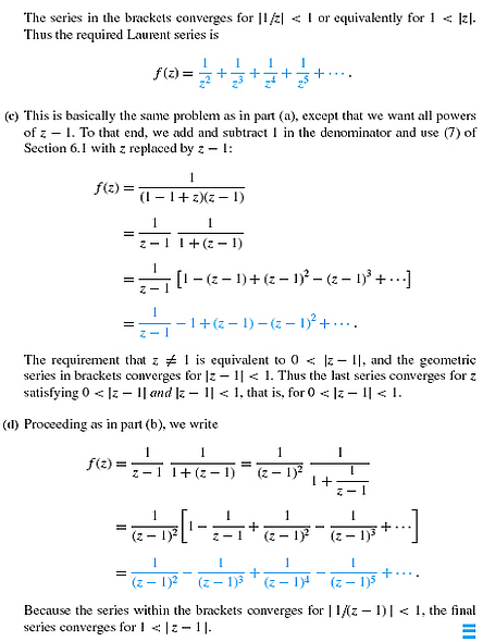 Solved: In part (b) of Example, we showed that the Laurent series ... |  Chegg.com