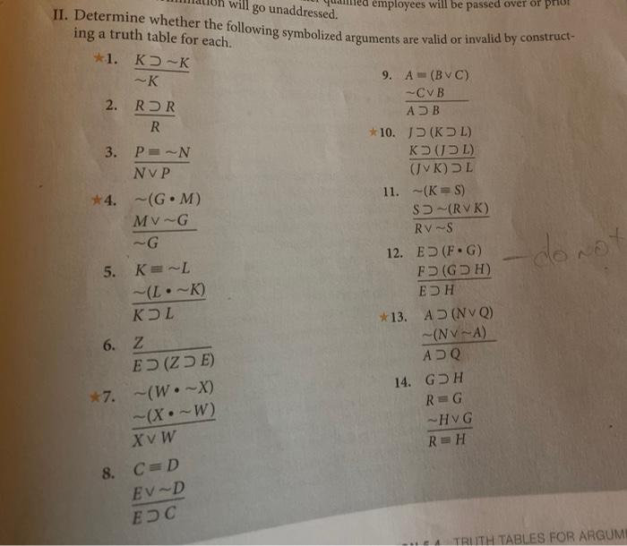 Solved Ii Determine Whether The Following Symbolized Arg Chegg Com