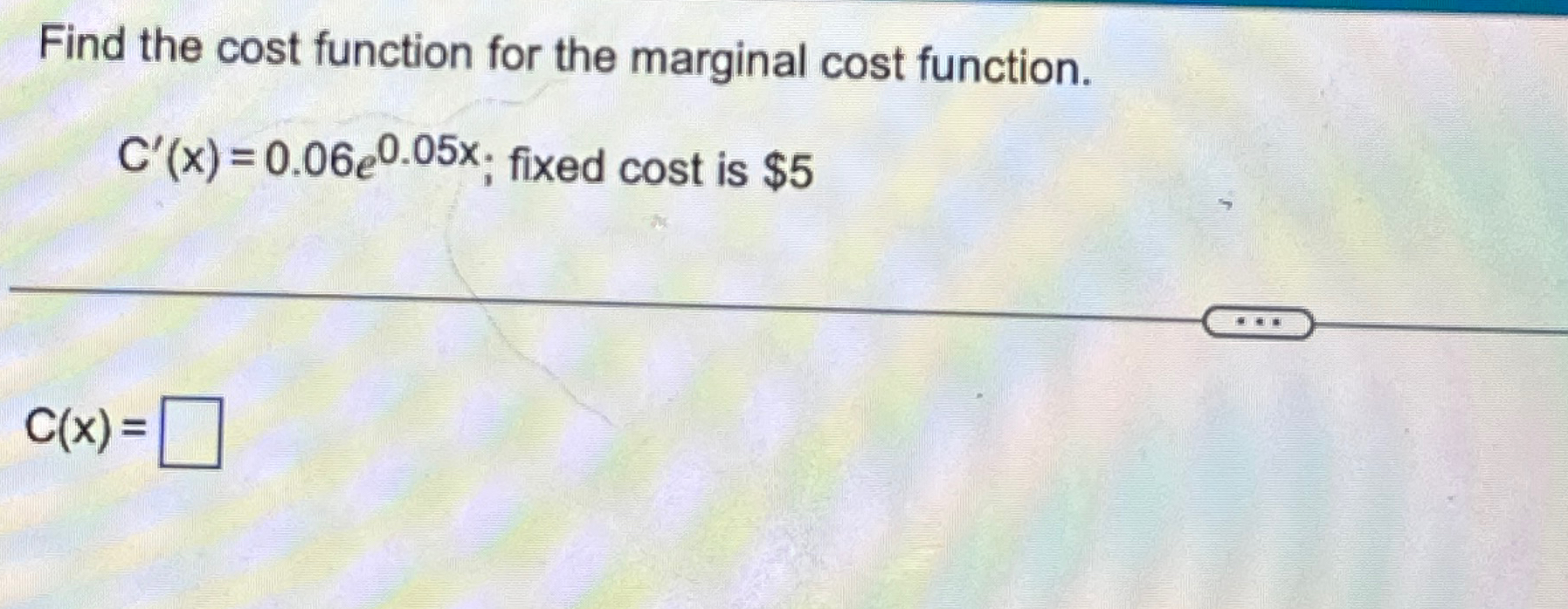 Solved Find the cost function for the marginal cost | Chegg.com