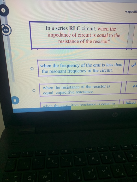 Solved -capacit 2:49 In a series RLC circuit, when the | Chegg.com