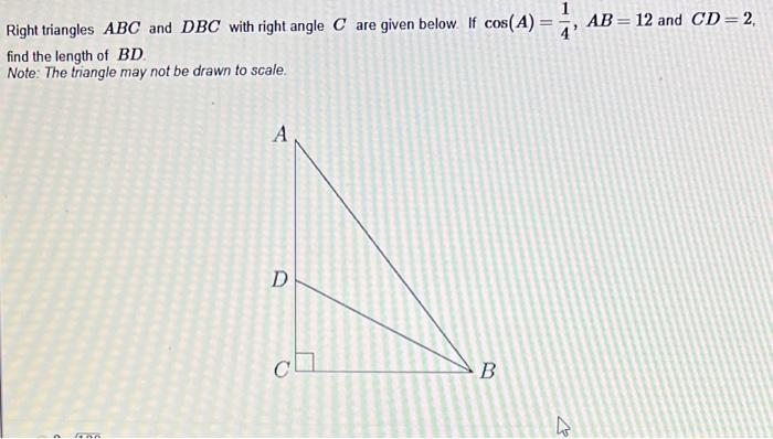 Solved Right Triangles Abc And Dbc With Right Angle C Are 0200